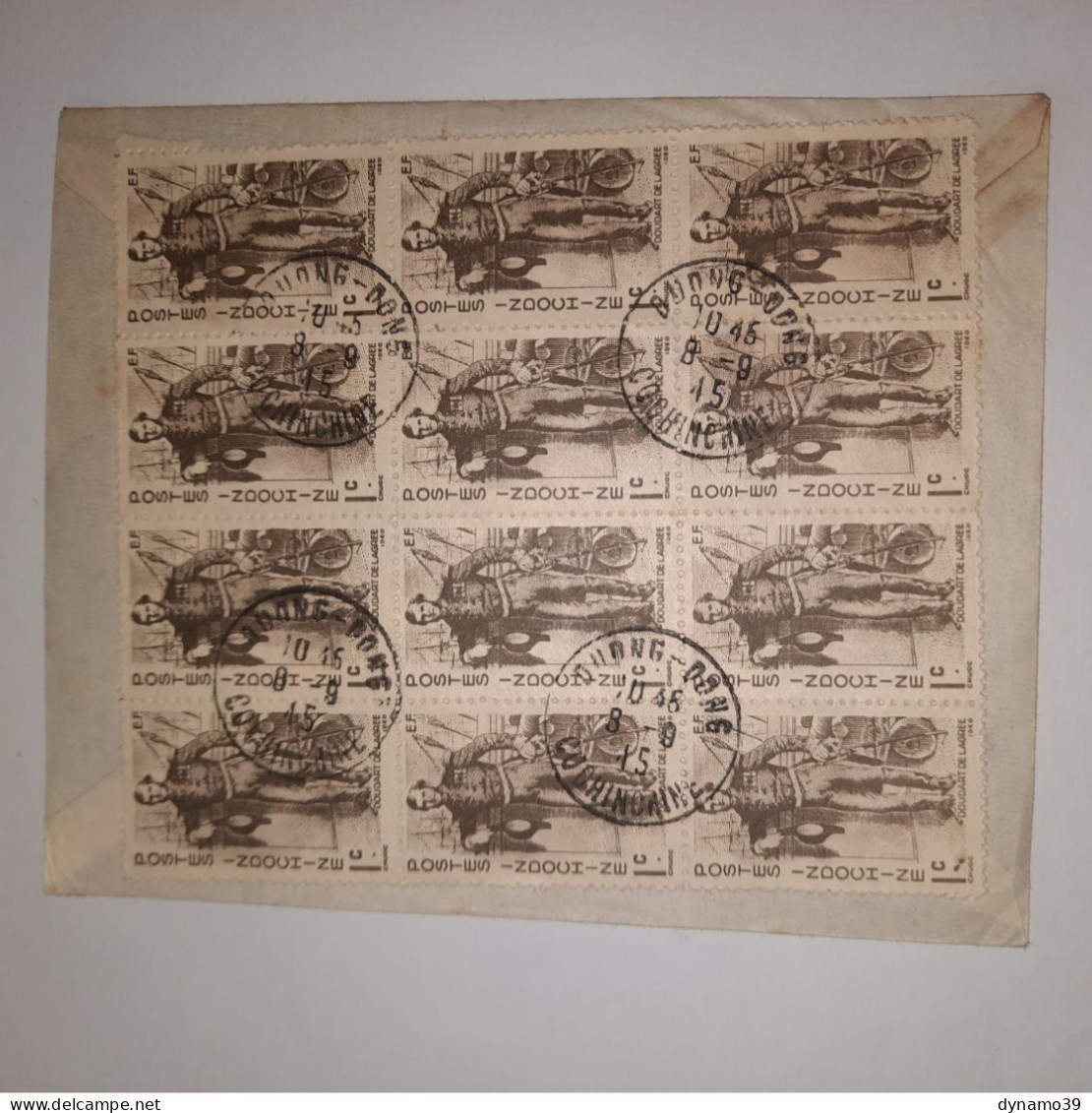 03K6 RARE - ANCIENNE LETTRE ENVELOPPE INDOCHINE 1945 CACHET A BAS LES OPPRESSEURS - Asia (Other)