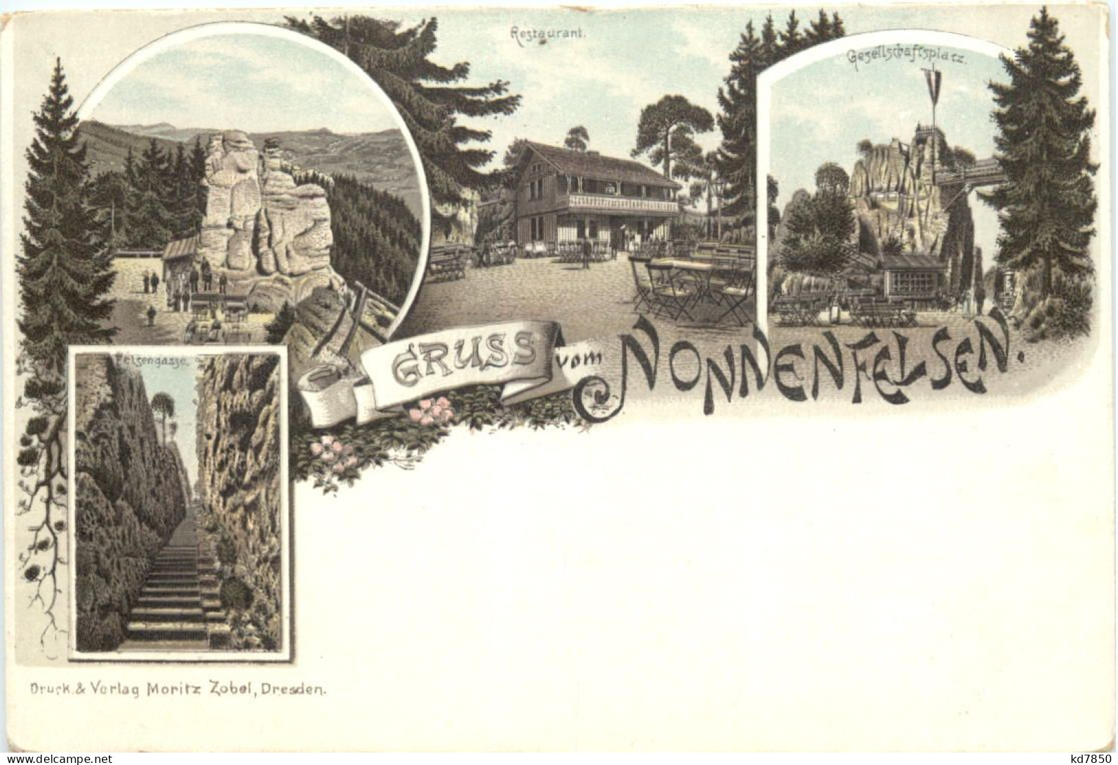 Gruss Vom Nonnefelsen - Litho - Jonsdorf - Jonsdorf