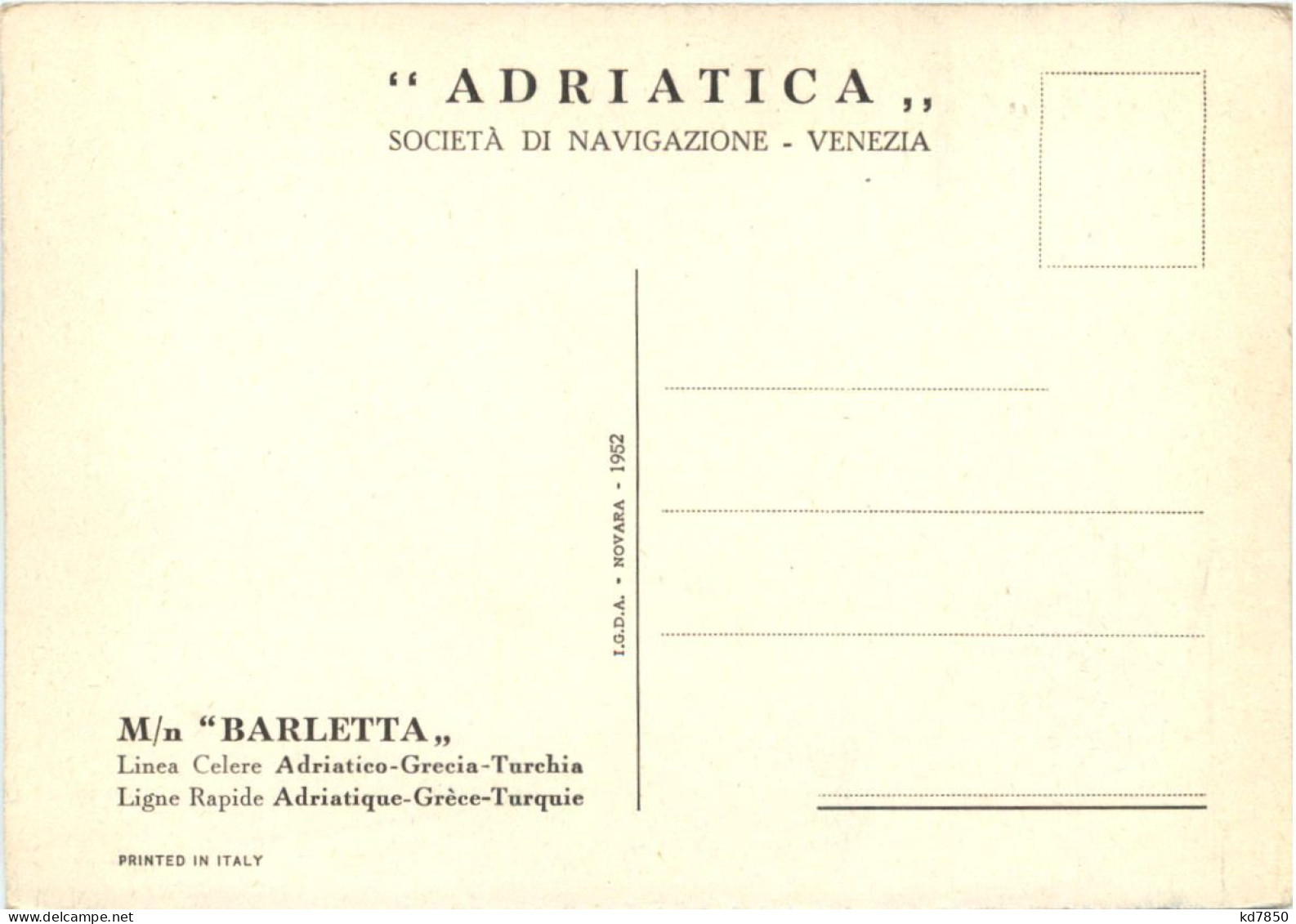 Adriatica Venezia - M/n Barletta - Steamers