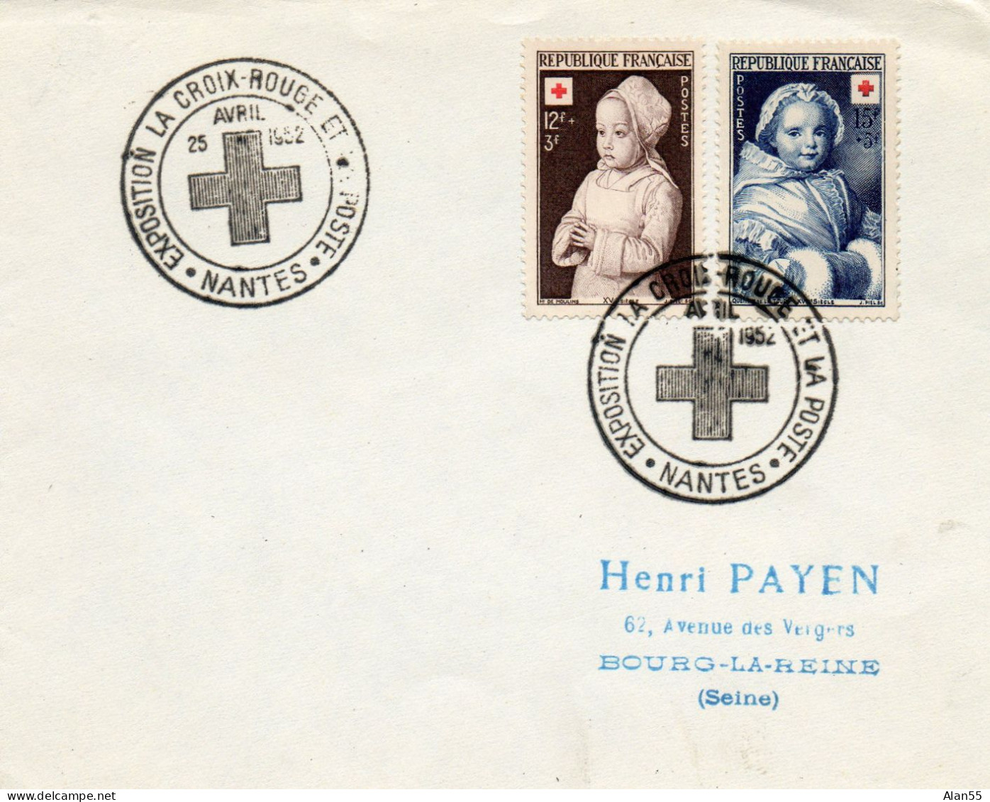 FRANCE.1952.  "CROIX-ROUGE ET LA POSTE".NANTES ». Y&T 914-915 - Red Cross