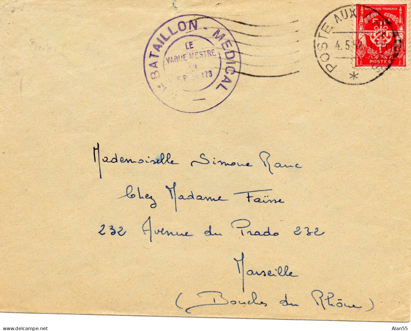 INDOCHINE.1952."BATAILLON MEDICAL-SP 58473."SERVICE DE SANTE MILITAIRE.T.P.F.M. - War Of Indo-China / Vietnam