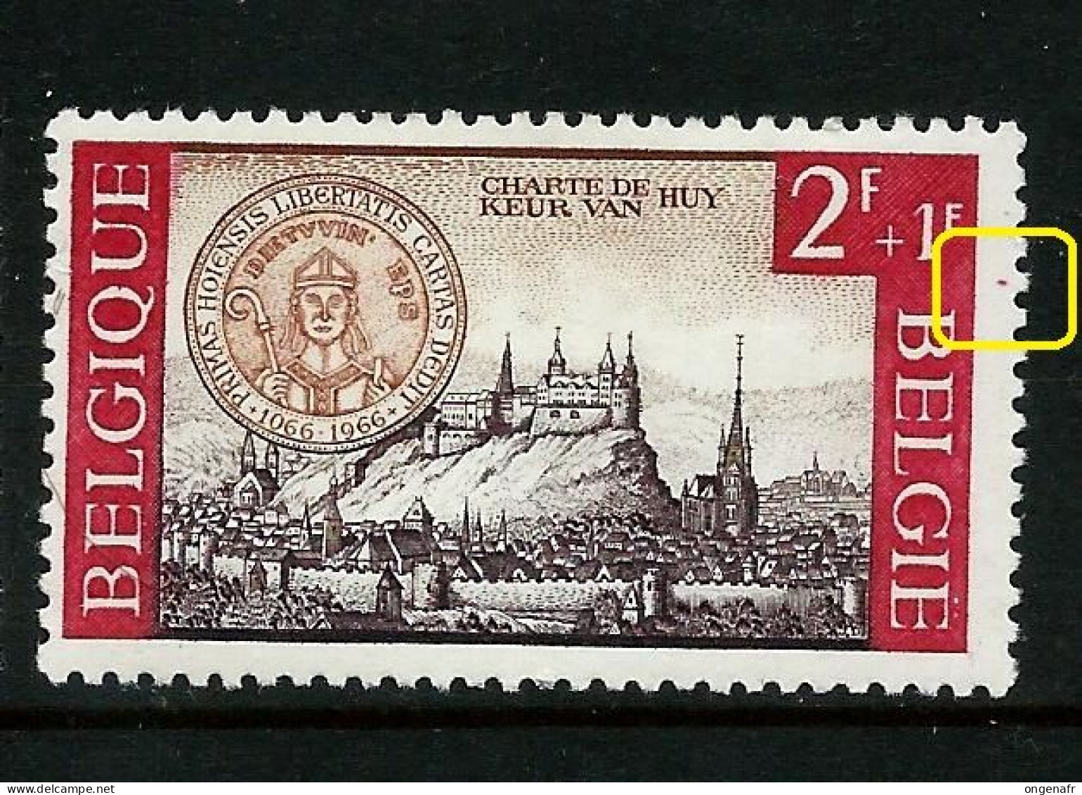 N° 1387 **  4 X  Points Rouge Dans La Marge à Droite - 1961-1990