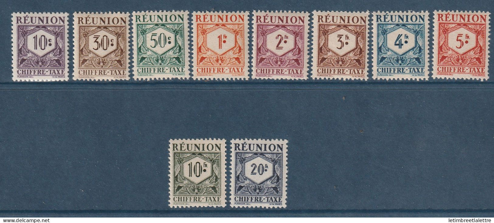 Réunion - Taxe - YT N° 26 à 35 ** - Neuf Sans Charnière - 1947 - Postage Due