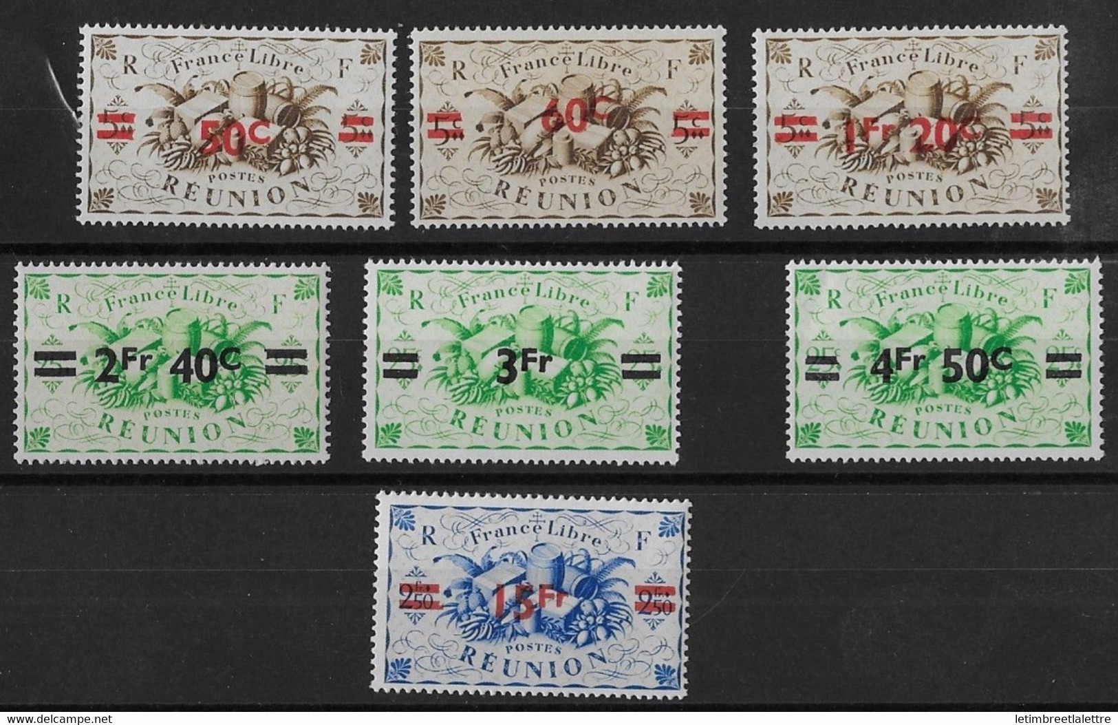 Réunion - YT N° 252 à 259 ** - Neuf Sans Charnière - 1945 - Ungebraucht