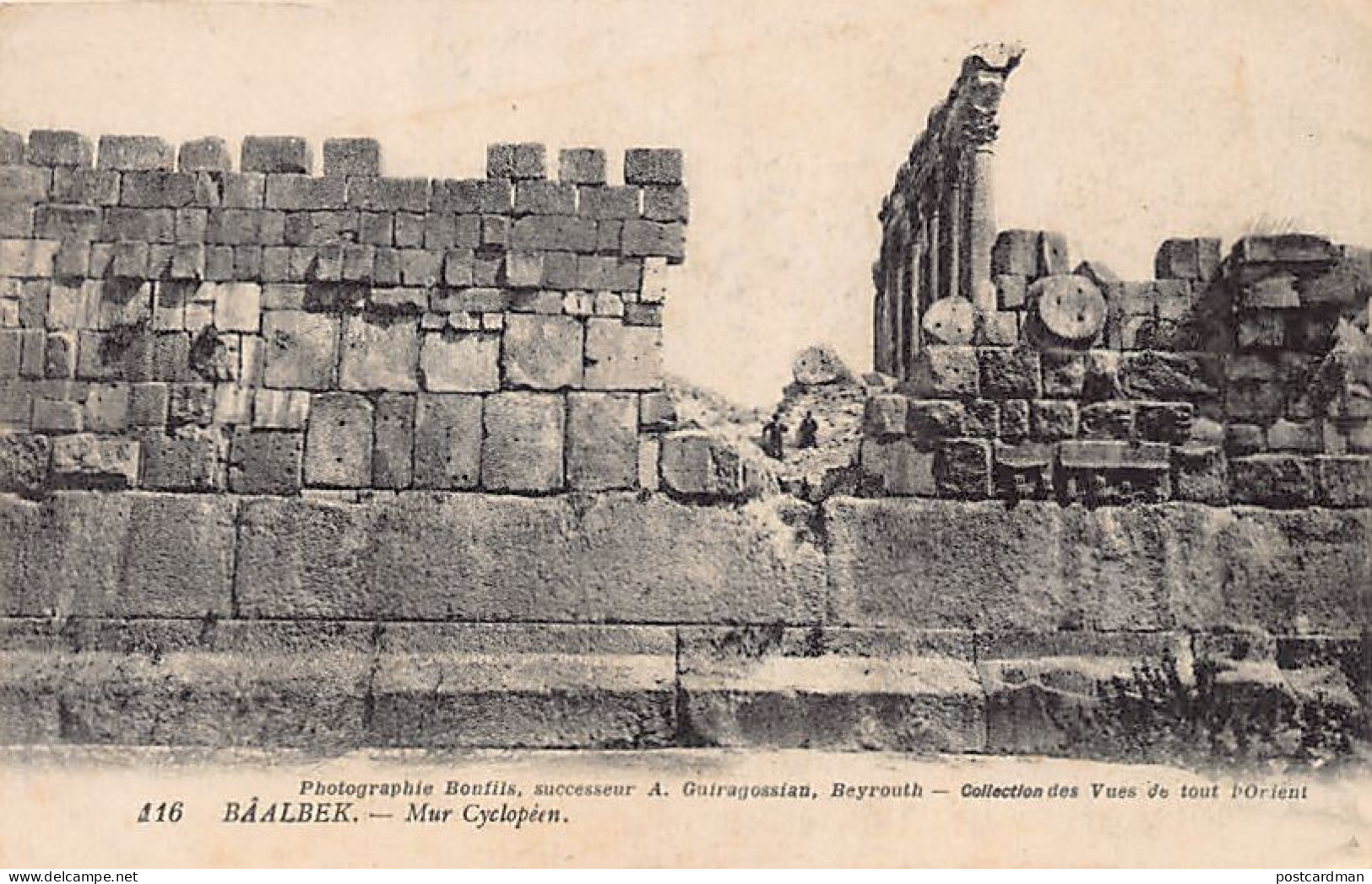 Liban - BAALBEK - Mur Cyclopéen - Ed. Photographie Bonfils, Successeur A. Guiragossian 116 - Liban