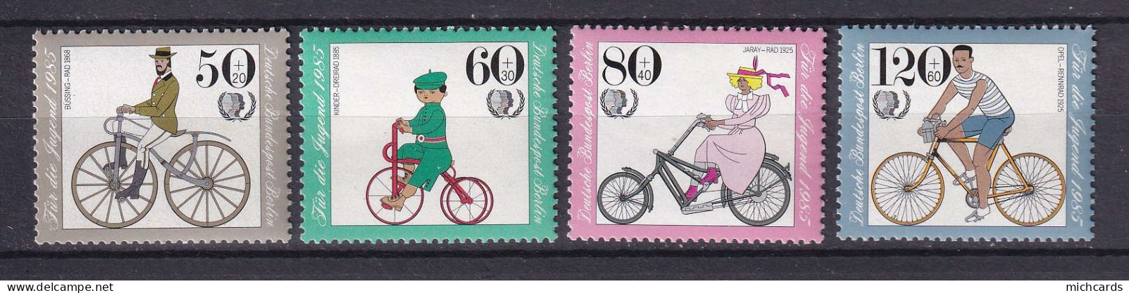 181 ALLEMAGNE 1985 - Y&T 695/98 - Bicyclette - Neuf ** (MNH) Sans Charniere - Ungebraucht