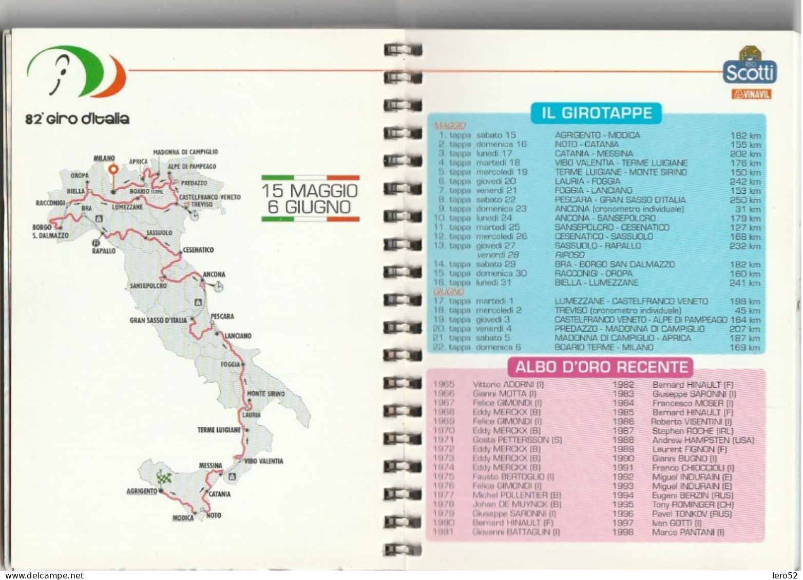 SPORT CICLISMO SQUADRA SCOTTI VINAVIL 1999 DIRIGENTI ATLETI GIRO TOUR VUELTA - Deportes