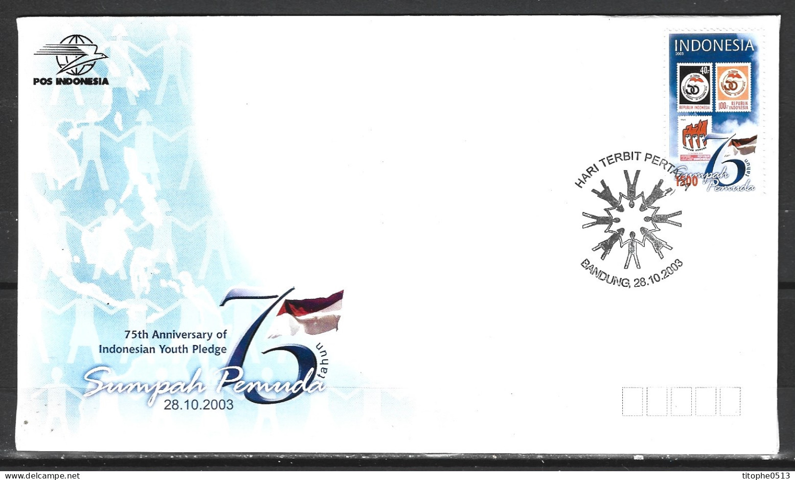 INDONESIE. N°2021 De 2003 Sur Enveloppe 1er Jour. Timbres Sur Timbres. - Stamps On Stamps