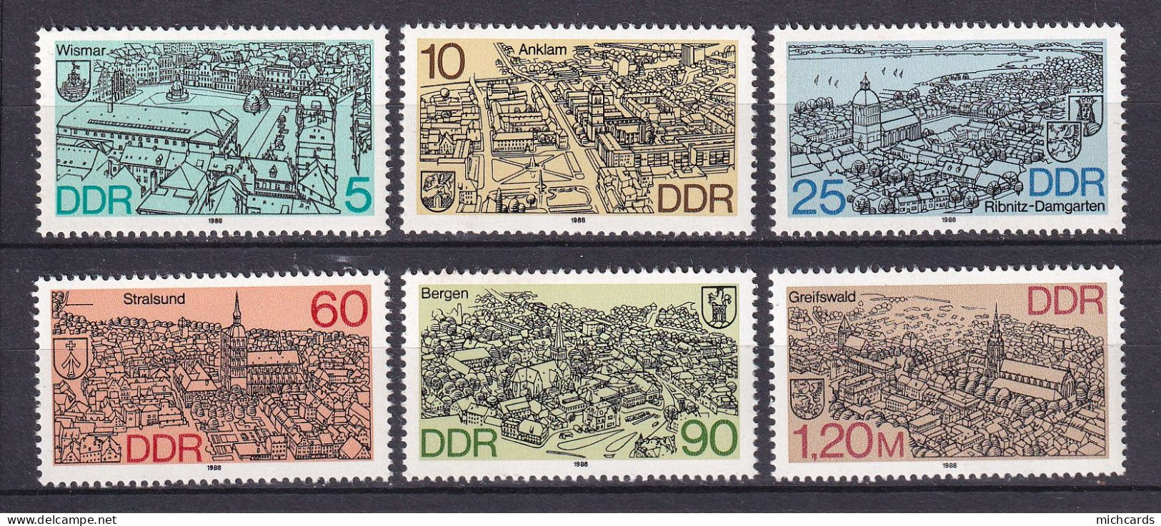 181 ALLEMAGNE DDR 1988 - Y&T 2772/77 - Capitale Ville - Neuf ** (MNH) Sans Charniere - Unused Stamps