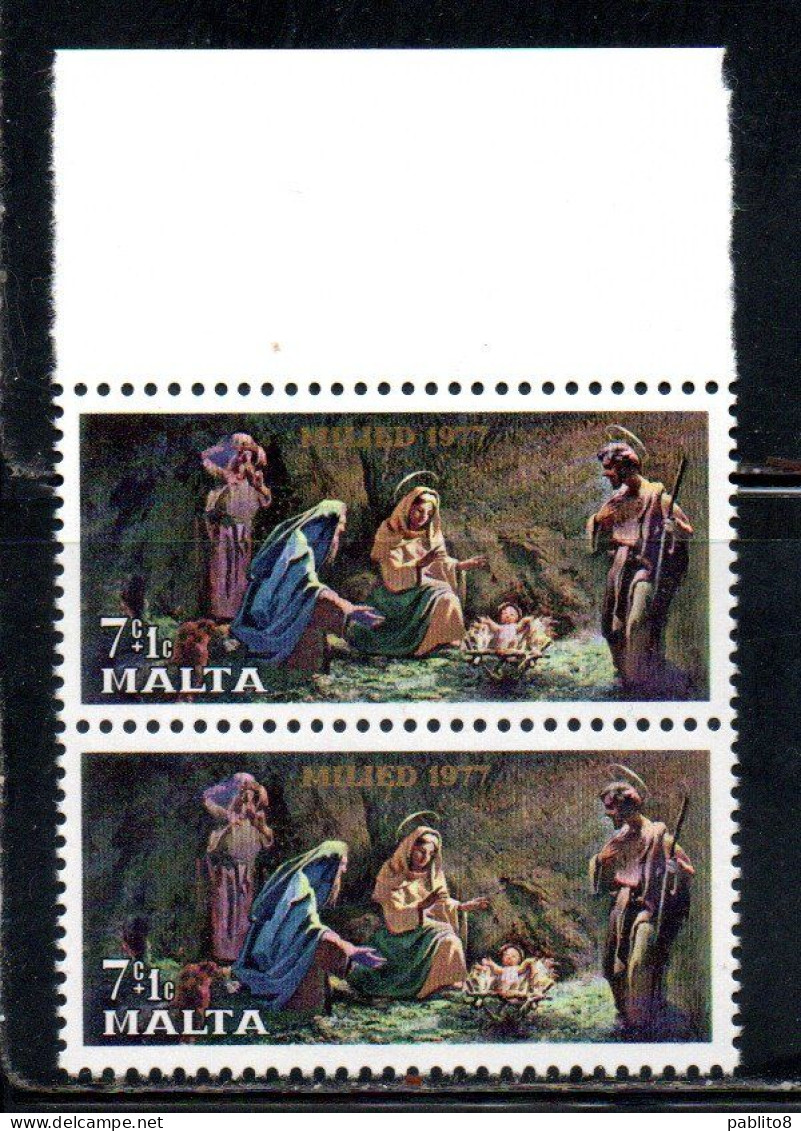MALTA 1977 CHRISTMAS NATALE NOEL WEIHNACHTEN NAVIDAD NATAL BLOCK 7 + 1c MNH - Malta