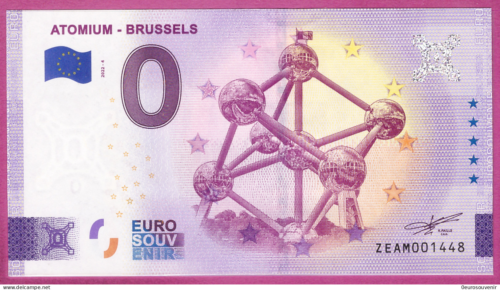 0-Euro ZEAM 2022-4  ATOMIUM - BRUSSELS - Essais Privés / Non-officiels