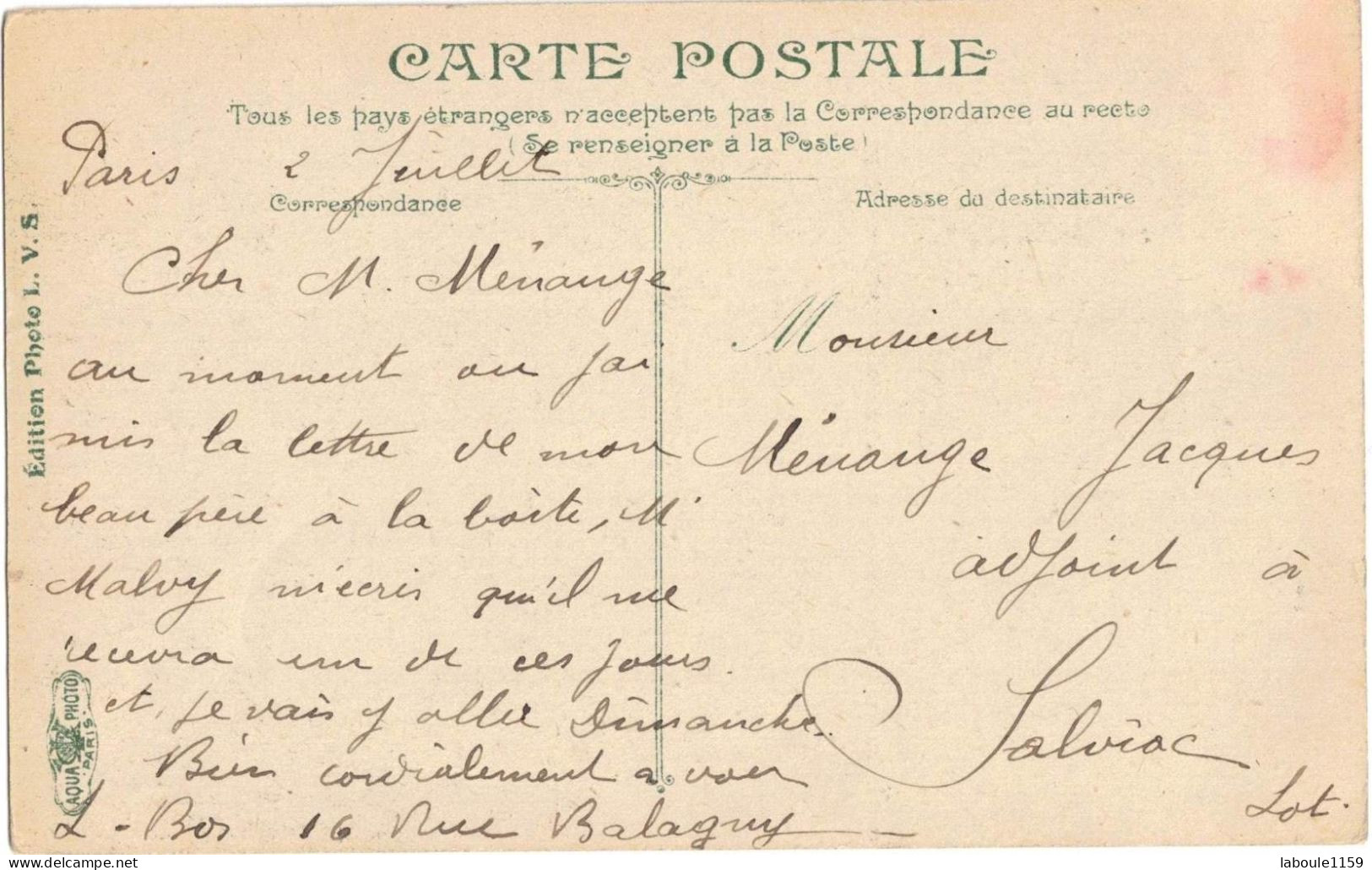 SCIENCES OCCULTES DIVINATOIRE AFRIQUE DU NORD ALGERIE METIERS VOYANCE DISEUSE DE BONNE AVENTURE CIRCULEE SALVIAC LOT 46 - Other & Unclassified