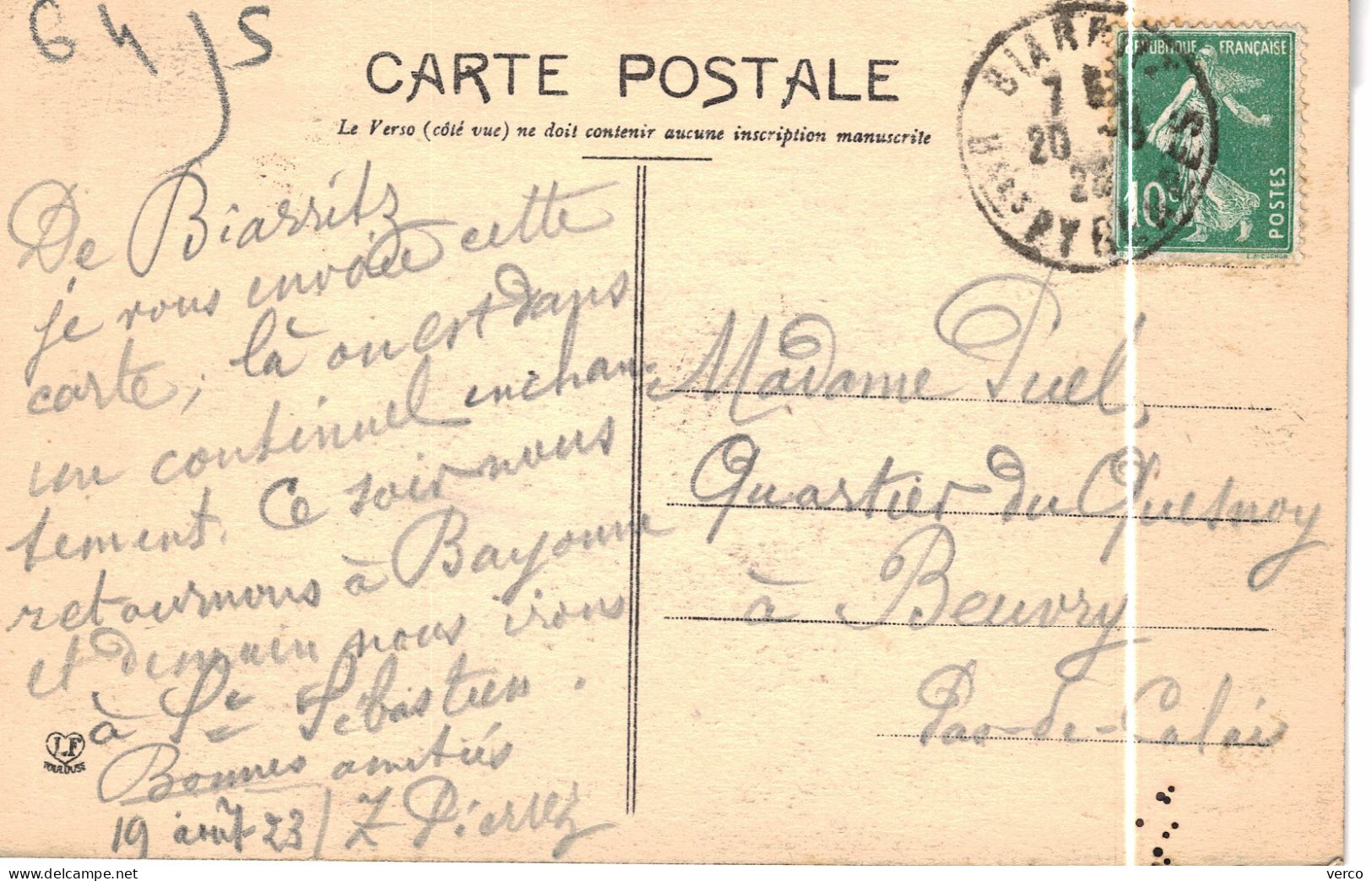 Carte POSTALE  Ancienne De  BIARRITZ - Baigneurs Au Port - Vieux - Biarritz