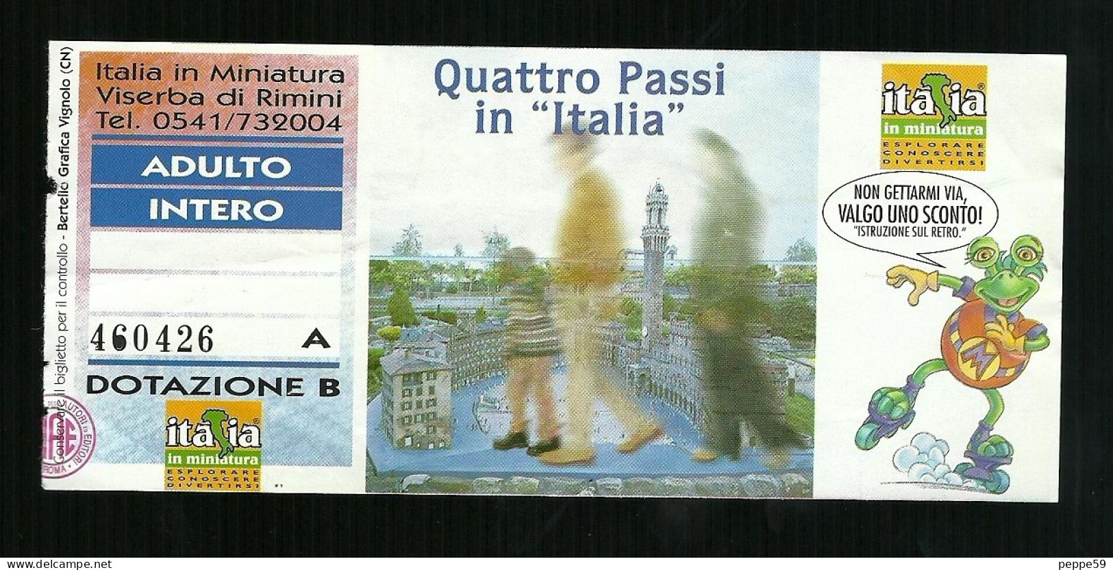 Biglietto Di Ingresso Parco Giochi - Italia In Miniatura Rimini Anno 2.000 - Tickets - Vouchers