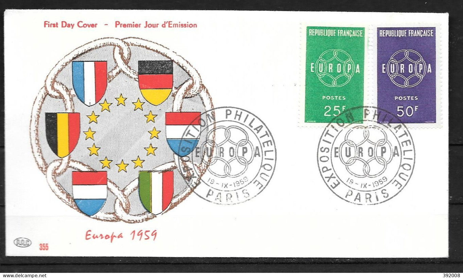 1959 - 1218 à 1219- Europa - Paris - 26 - 3 - 1950-1959