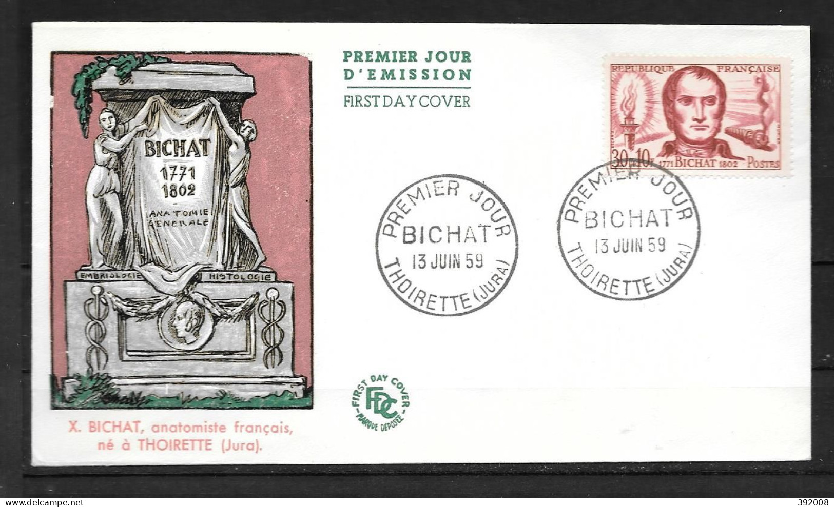 1959 - 1211 - Bichat - Thoirette - Pliure- 25 - 2 - 1950-1959