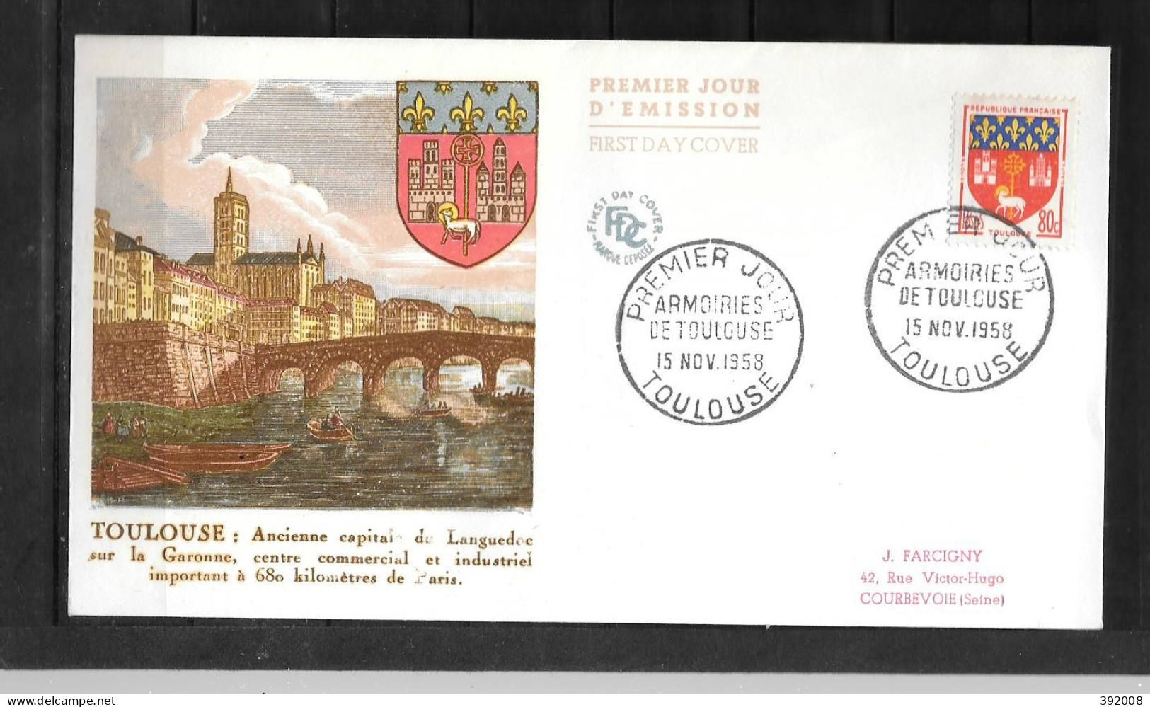 1958 - 1182 - Armoiries De Toulouse - 19 - 1950-1959