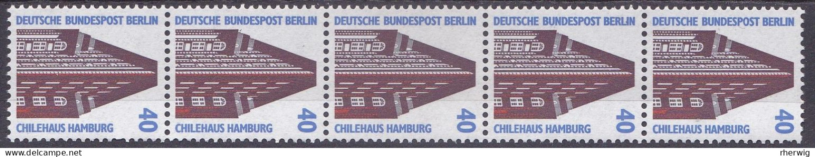 Berlin, 1988, Nr. 816 ** 5er- Streifen Mit Zählnr. Sehenswürdigkeiten (IV) - Ungebraucht