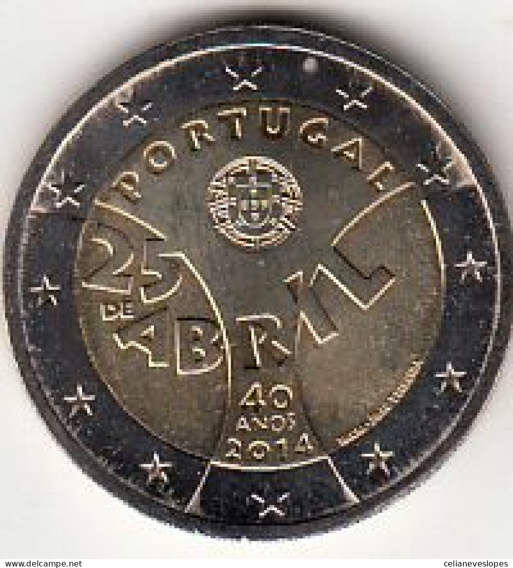 Moeda De Portugal, (12), 2 Euro Do Aniversário Da Rev. Dos Cravos De 2014, UNC - Portugal