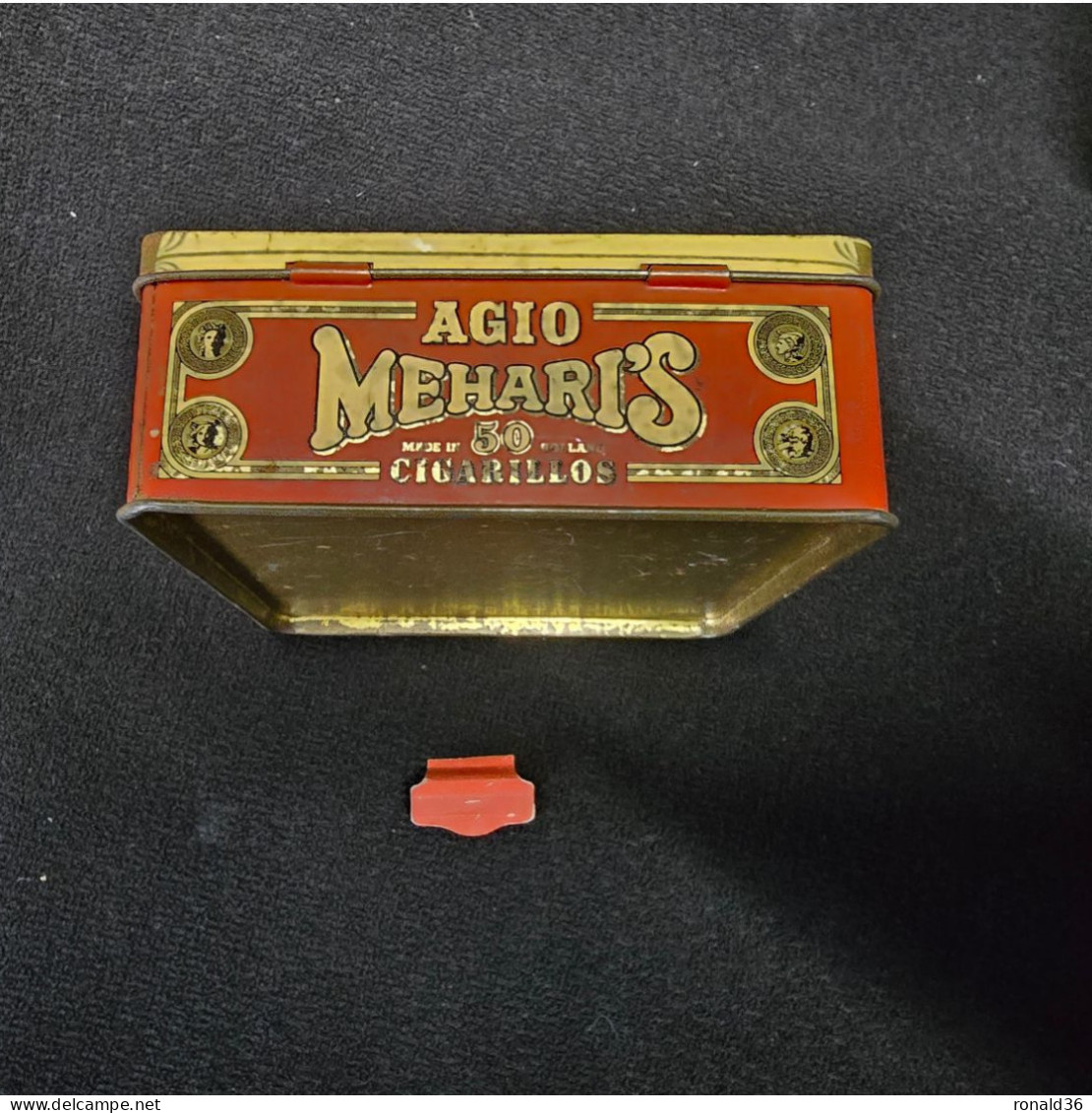 Ancienne BOITE Fer Lithographiée Publicitaire MEHARIS AGIO DUIZEL Made In HOLLAND 50 Cigarillos Cigarillo PAYS BAS - Cigar Cases