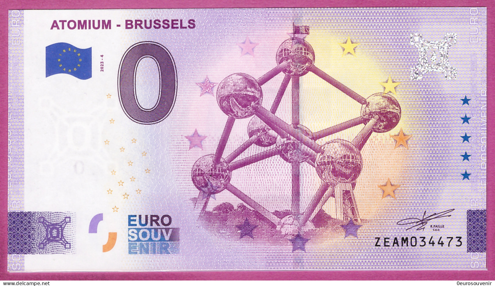 0-Euro ZEAM 2023-4  ATOMIUM - BRUSSELS - Private Proofs / Unofficial
