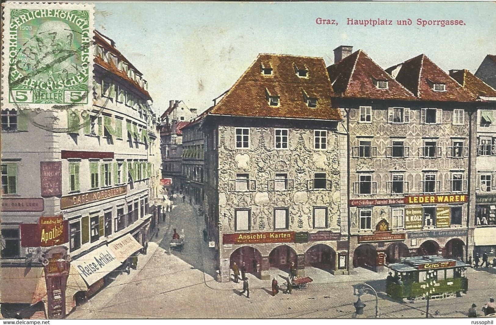 AUSTRIA - GRAZ - HAUPTPLATZ UND SPORRGASSE - ED. FRANK REF 725 131 - 1912   - Graz