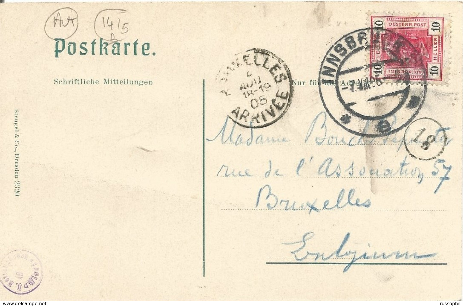 AUSTRIA - INNSBRUCK - MARIA THERESIENSTRASSE - ED. STENGEL REF #2321 - 1905 - Innsbruck