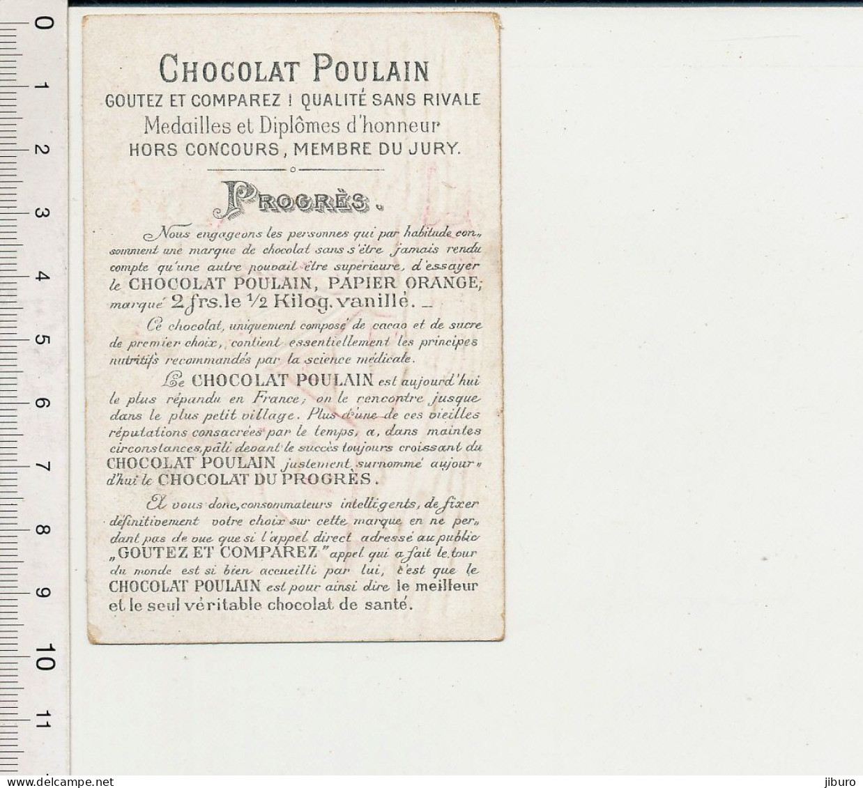 Image Chromo Gaufrée Ancienne Chocolat Poulain Scène Hivernale Neige Hiver Maison - Poulain