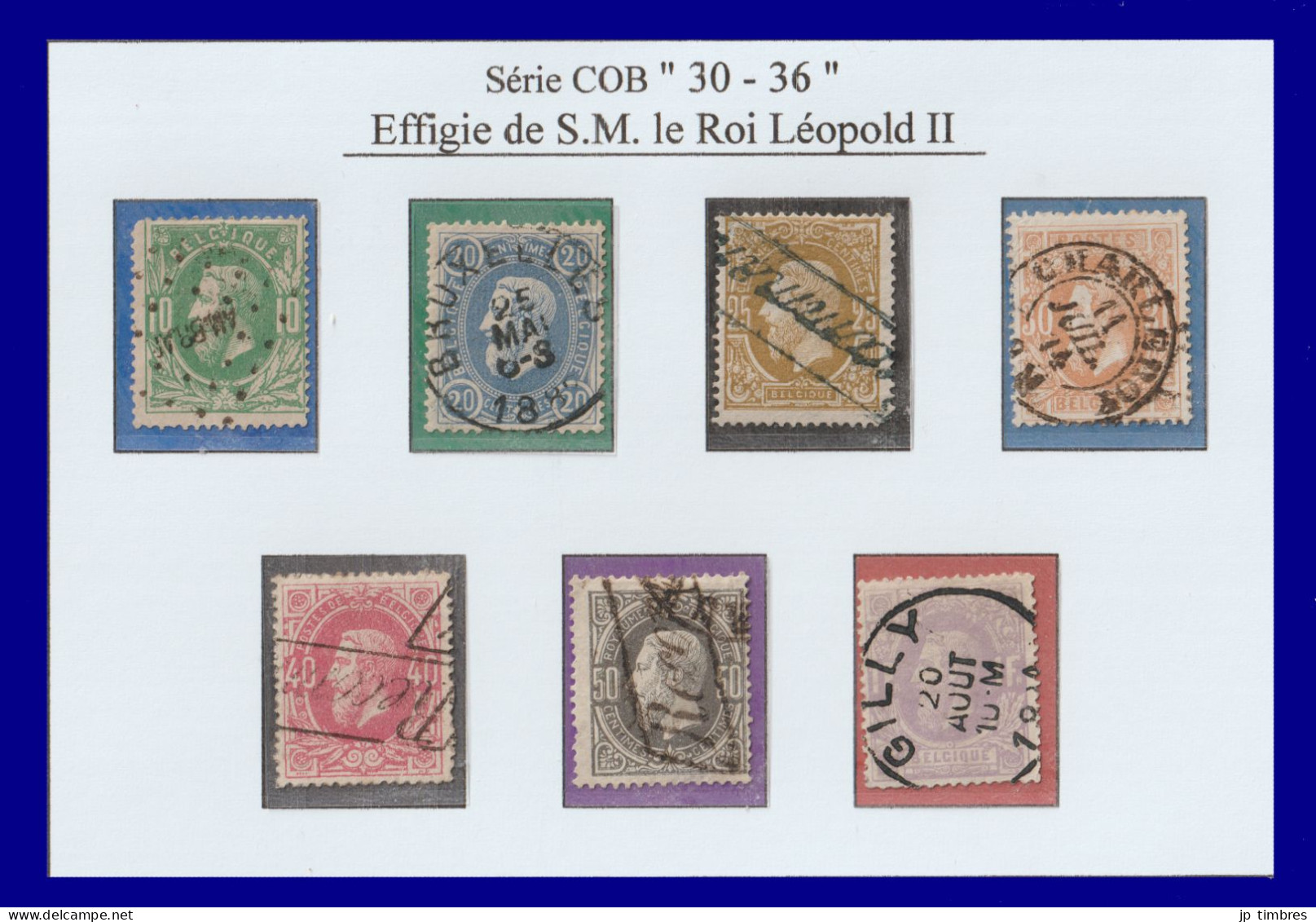 N°30 à 36 - Effigie De Léopol II - Série "Idéalement" Oblitérée - 1869-1883 Leopold II.