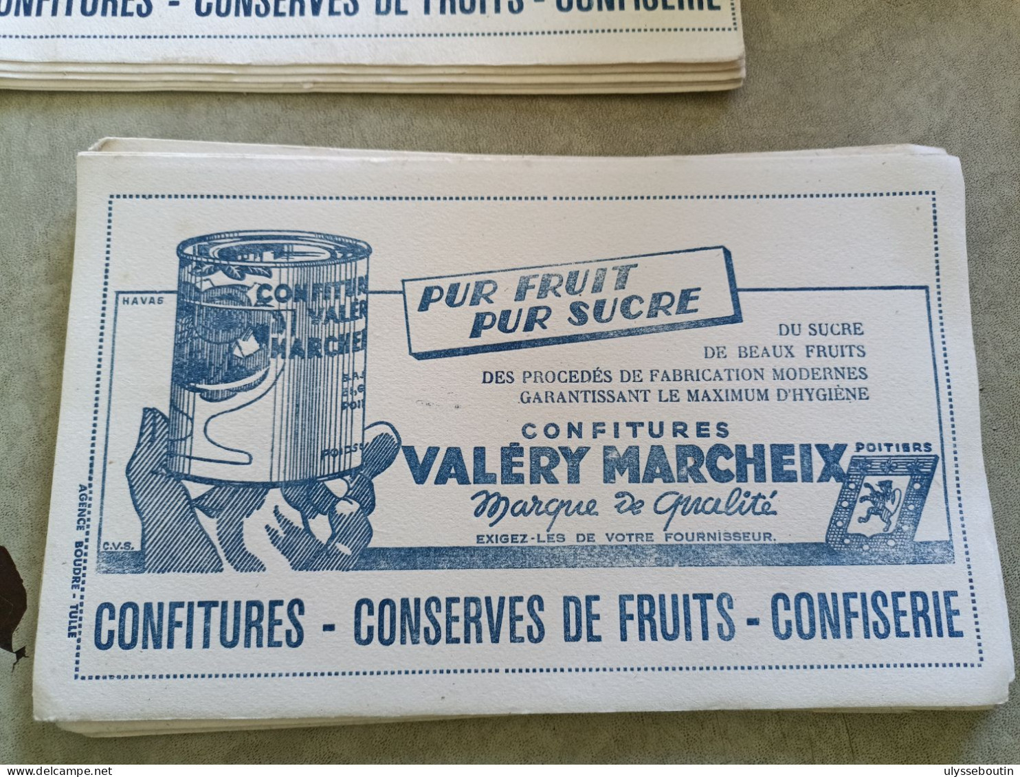 Buvard Ets VALERY MARCHEIX Poitiers Confiture Conserve De Fruits Confiserie - Levensmiddelen