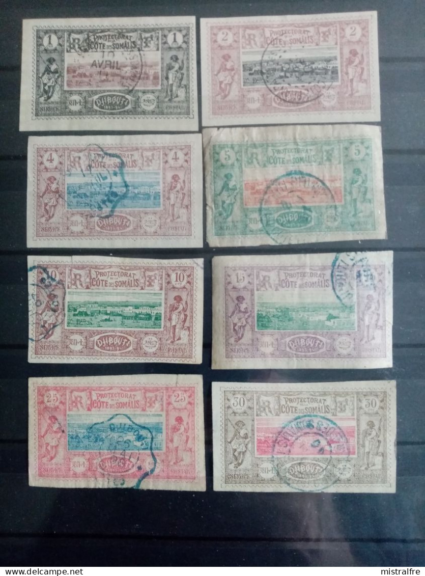 Côte Des SOMALIES. 1894-1900. " Vues De DJIBOUTI " N° 6 à 13 . 8 Oblitérés.. Côte YT 2022 : 81,00 € - Unused Stamps