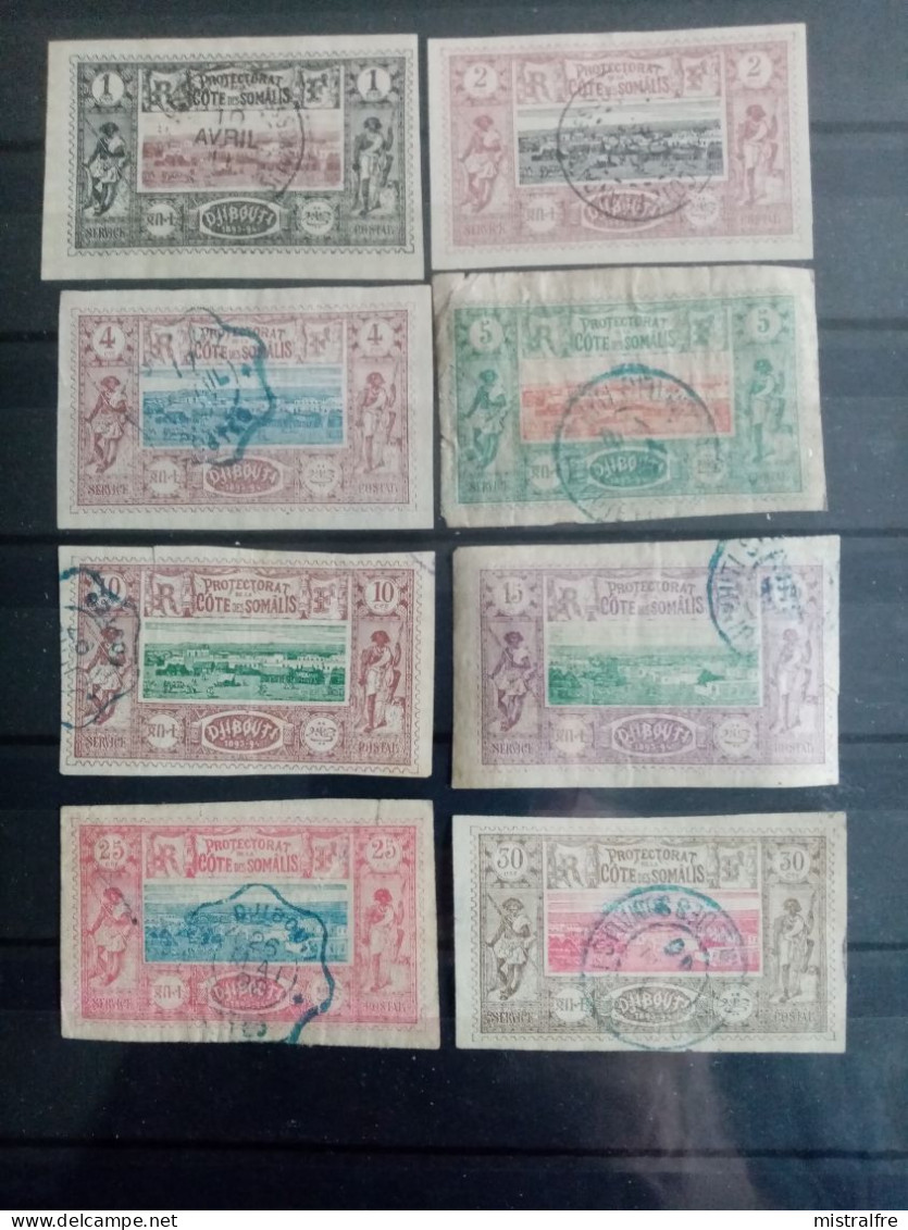 Côte Des SOMALIES. 1894-1900. " Vues De DJIBOUTI " N° 6 à 13 . 8 Oblitérés.. Côte YT 2022 : 81,00 € - Ungebraucht