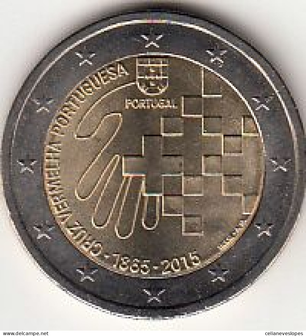 Moeda De Portugal, (14), 2 Euro Dos 150 Anos Da Cruz Vermelha Portuguesa De 2015, UNC - Portugal