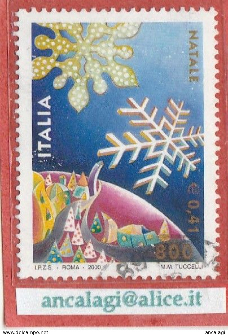 USATI ITALIA 2000 - Ref.0843A "NATALE" 1 Val. Da L.800  0,41 - - 1991-00: Used