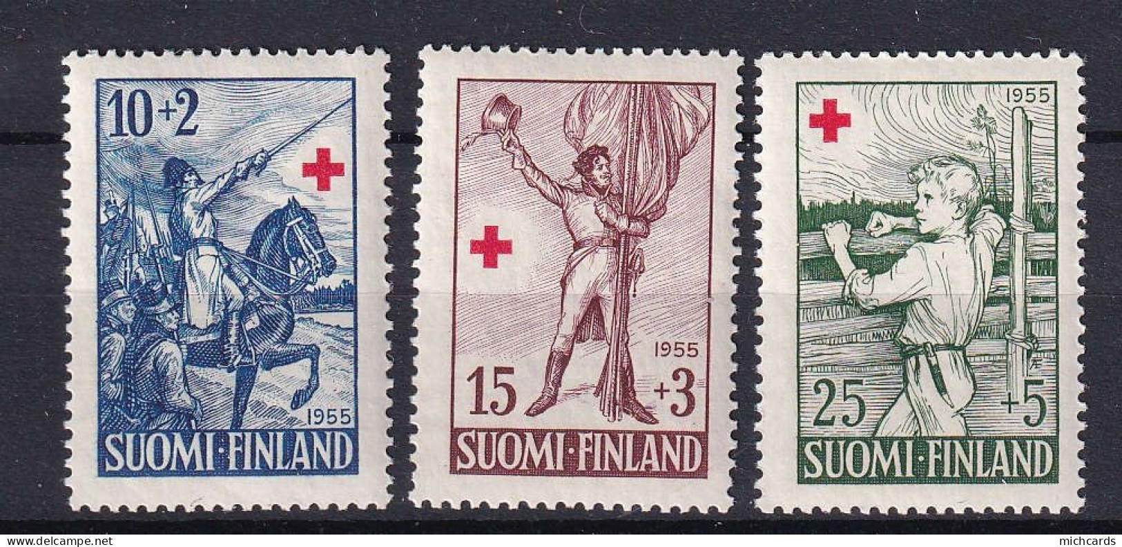 181 FINLANDE 1955 - Y&T 430/32 - Croix Rouge - Neuf ** (MNH) Sans Charniere - Neufs