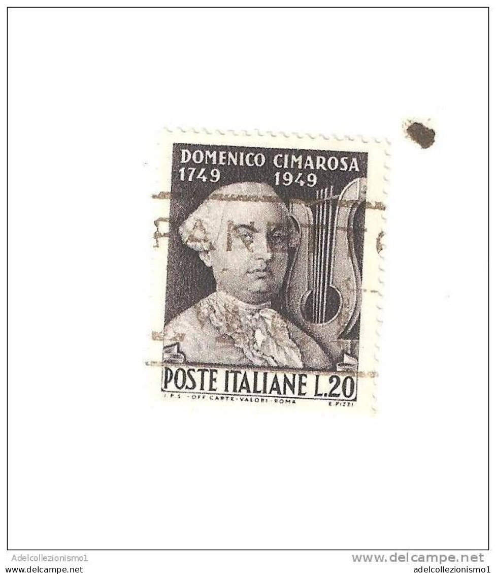 100040) Bicentenario Della Nascita Di Domenico Cimarosa-1949-usato La Vendita E Riferita A 1 Solo Francobollo A Caso - 1946-60: Used