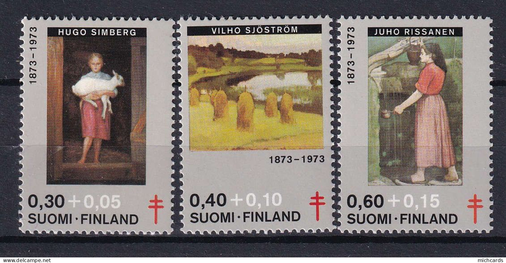 181 FINLANDE 1973 - Y&T 694/96 - Artiste Peintre Tableau Tuberculose - Neuf ** (MNH) Sans Charniere - Unused Stamps