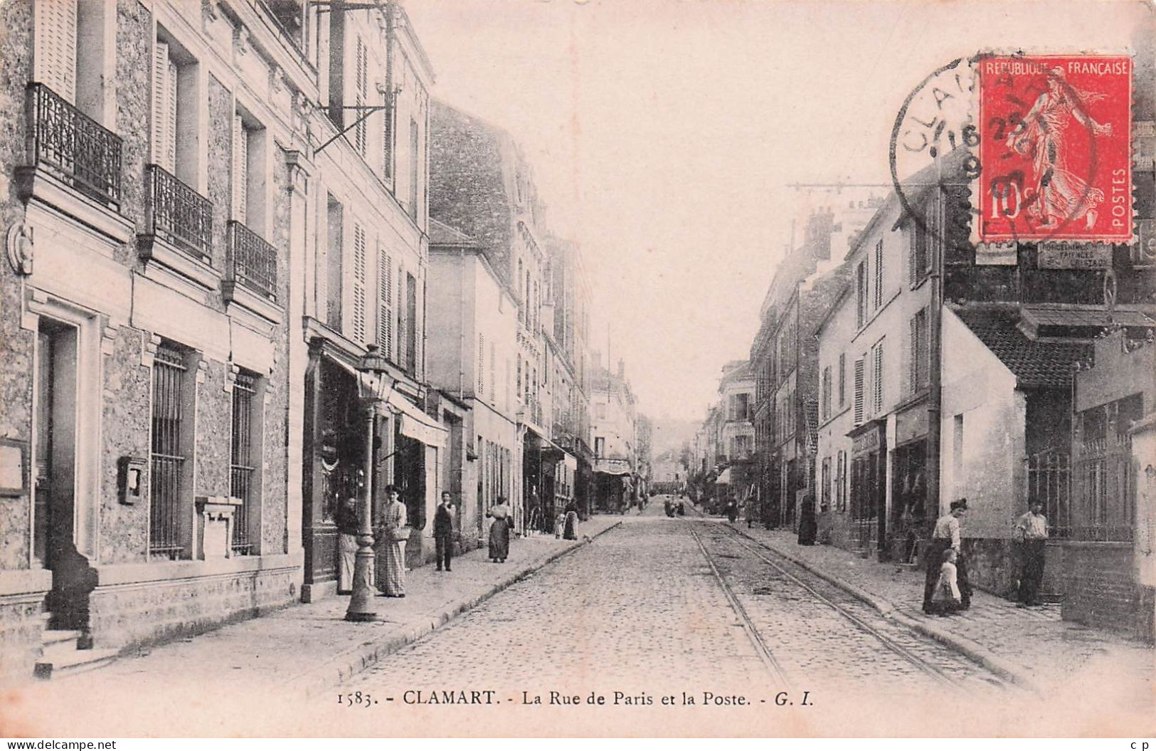 Clamart -  La Rue De Paris Et La Poste -  CPA °J - Clamart