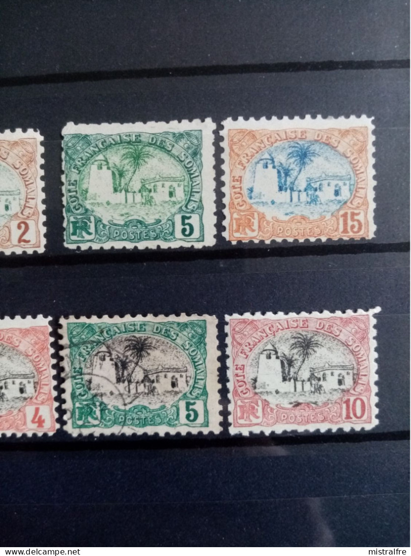 Côte Des SOMALIES. 1902-03. " Mosquée De Tadjoura " N° 37 à 57. 7 NEUFS++/+ Et 1 Oblitéré. Côte YT 2022 : 54,00 € - Unused Stamps