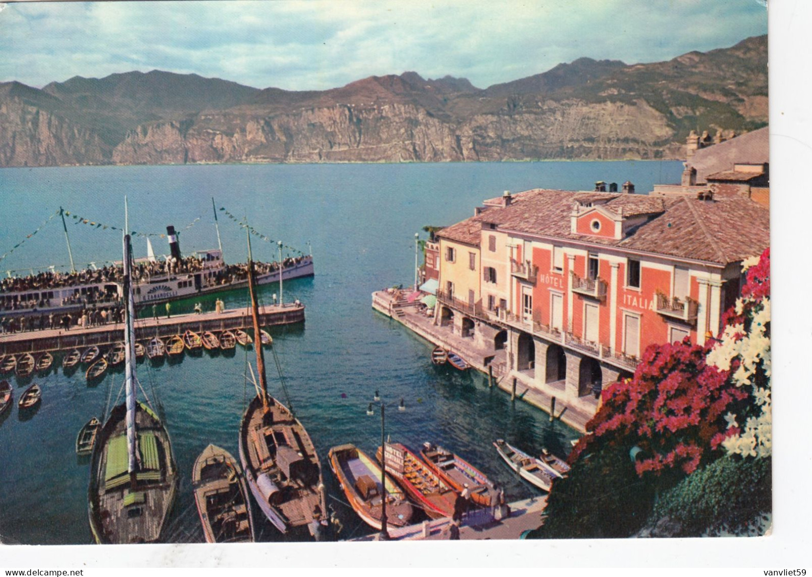 MALCESINE-VERONA-LAGO DI GARDA-IL PORTO  CARTOLINA VERA FOTOGRAFIA-VIAGGIATA IL 12-9-1962 - Verona