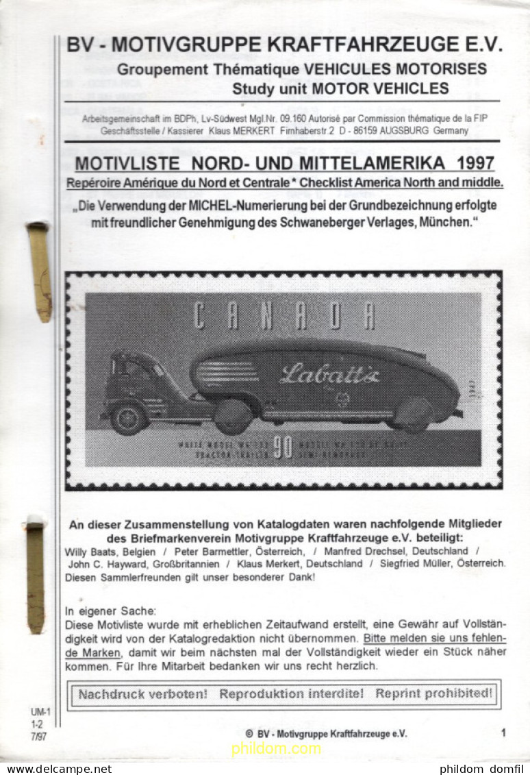 Catálogo De Vehiculos A Motor Del 1997 Alemania - Motivkataloge