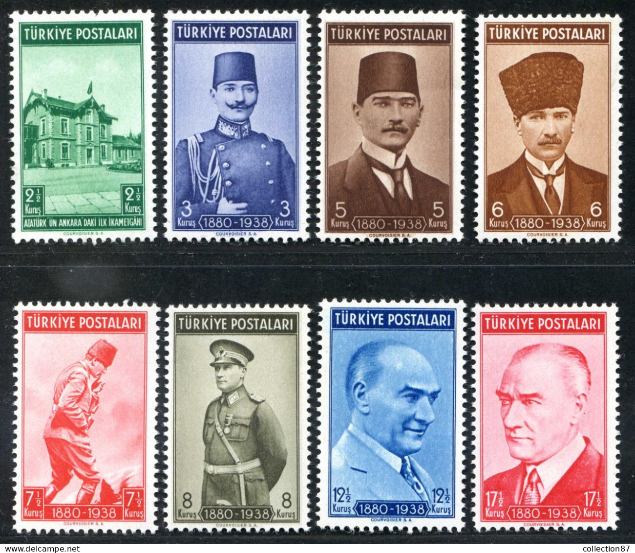 REF 091 > TURQUIE < Yv N° 922 à 929 * * Neuf Luxe Dos Visible MNH * * < Président Ataturk - Unused Stamps