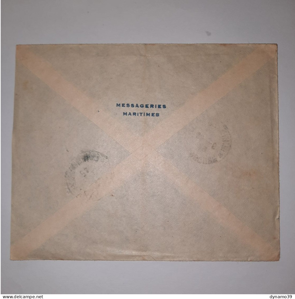 03K6 RARE - ANCIENNE LETTRE ENVELOPPE INDOCHINE 1945 CACHET A BAS LES OPPRESSEURS MESSAGERIES MARITIMES - Asia (Other)