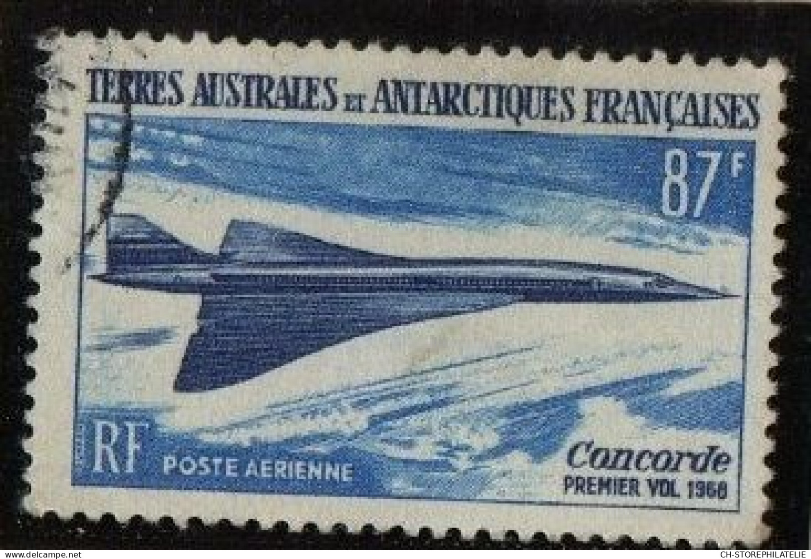 French Antarctica Airmail Nr. 19 Concorde Used Signed Val 87F RR - Oblitérés