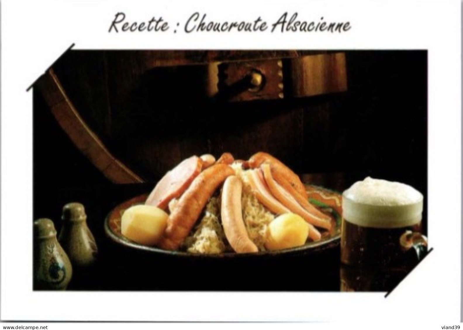 Choucroute Alsacienne .  -   Recettes De Cuisine .  - CPM - Voir Scannes Recto-Verso - Recepten (kook)