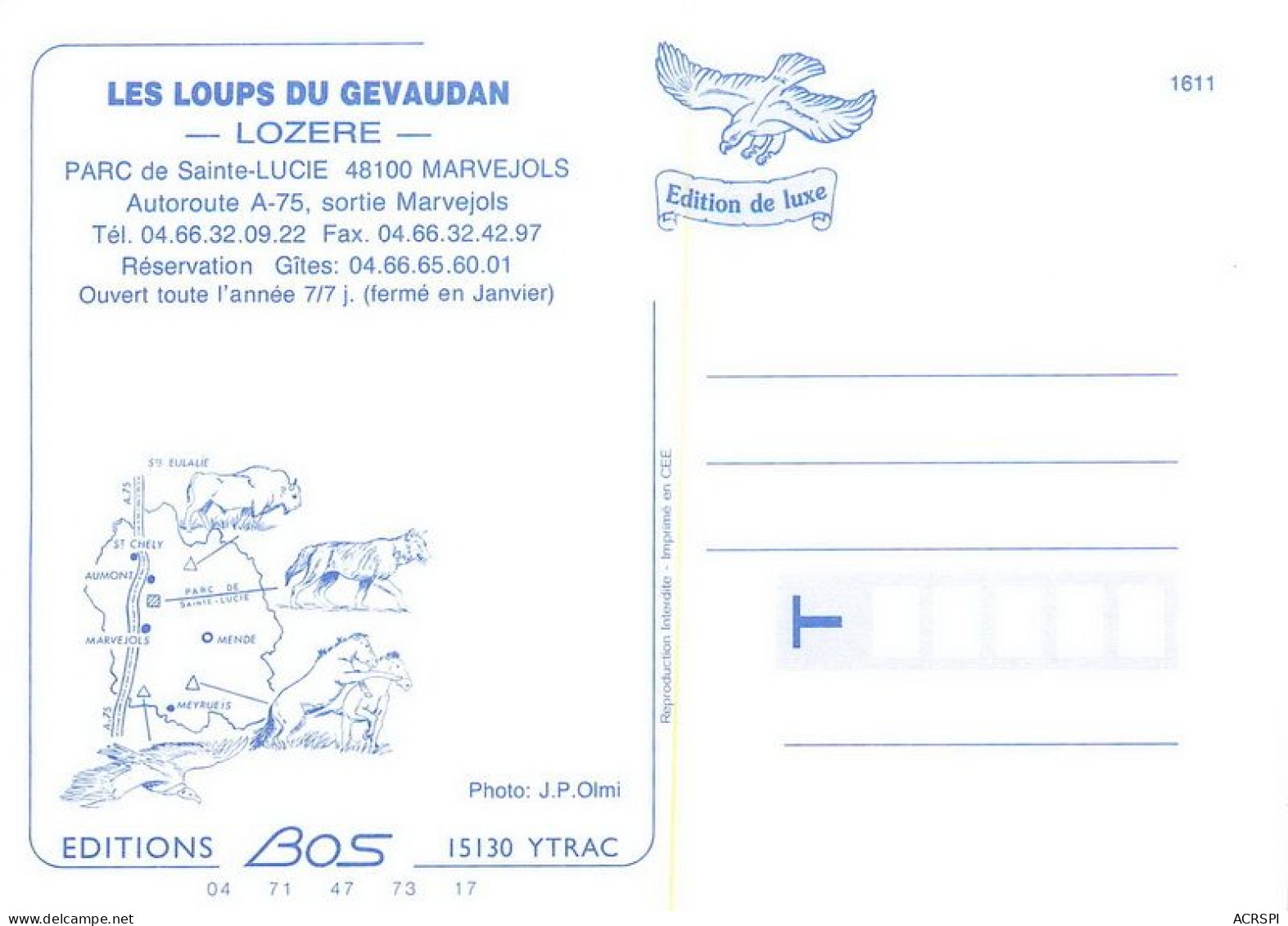 MARVEJOLS  Les Loups Du Gevaudan 19 (scan Recto-verso)MA1901Ter - Marvejols