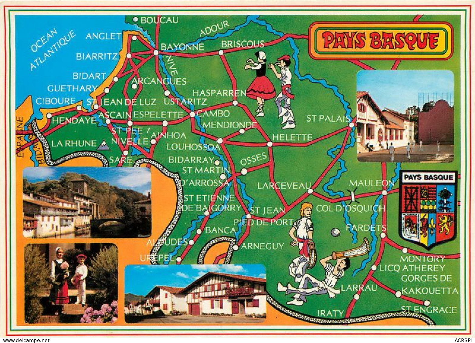 CARTE Map Du Departement 64 Pays Basque  2   (scan Recto-verso) MA1900Bis - Biarritz