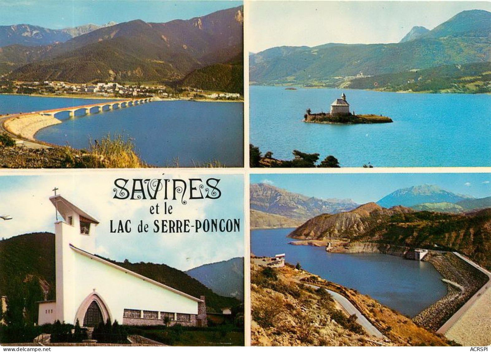 Savines  EMBRUN  Lac De Serre Poncon Multivue     6 (scan Recto-verso)MA1918Ter - Embrun