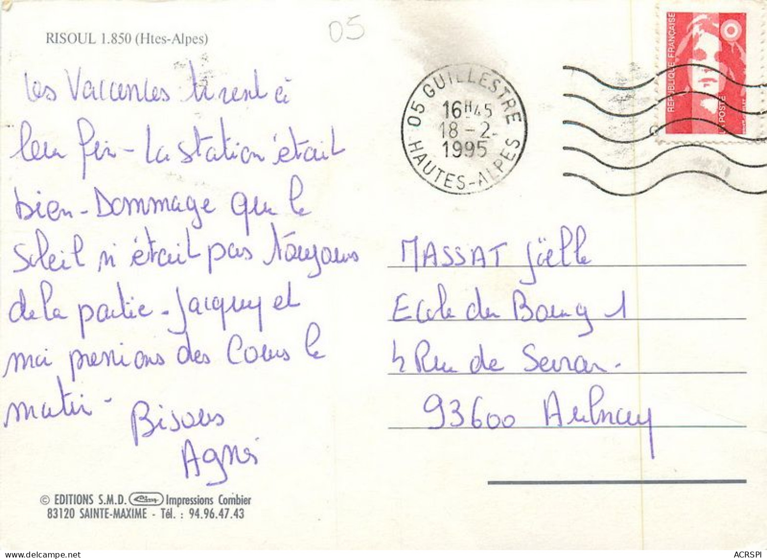 RISOUL  1850 Le Telesiege   17 (scan Recto-verso)MA1918Ter - Orcieres