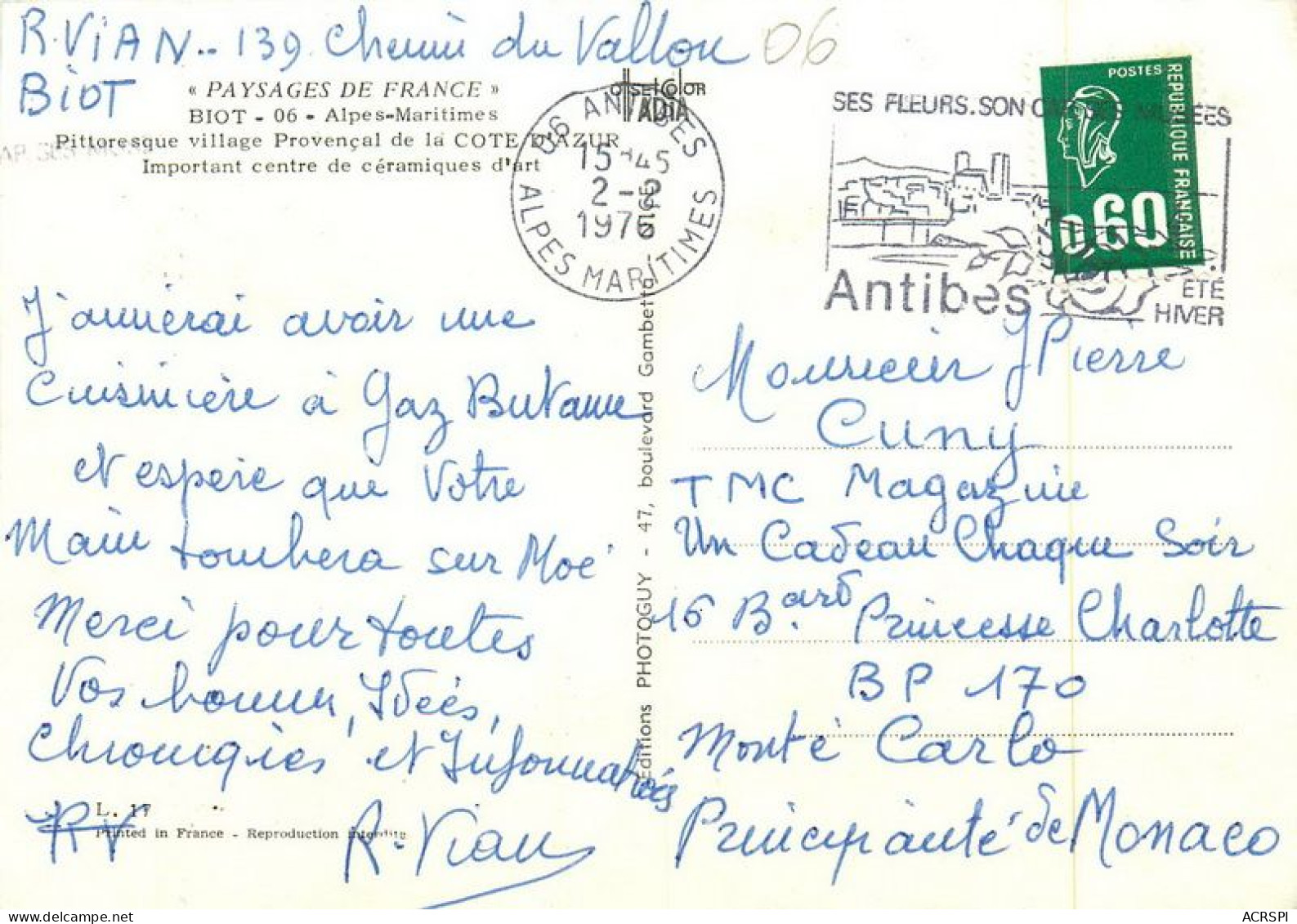 BIOT  Vue Generale   33  (scan Recto-verso)MA1918Bis - Biot